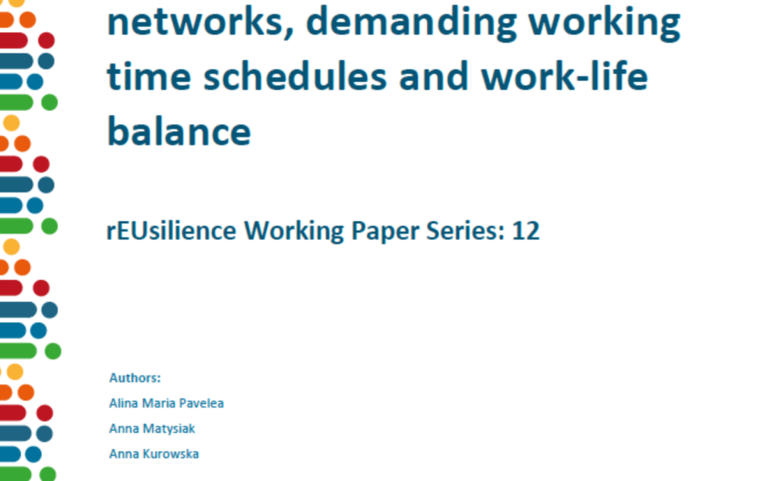 Presence of supportive social networks, demanding working time schedules and work-life balance