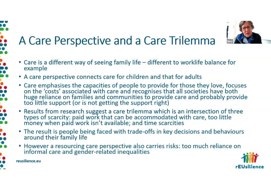 How can rEUsilience research findings boost the implementation of the European Care Strategy? Mary Daly shares insights in COFACE’s policy webinar of key EU stakeholders.