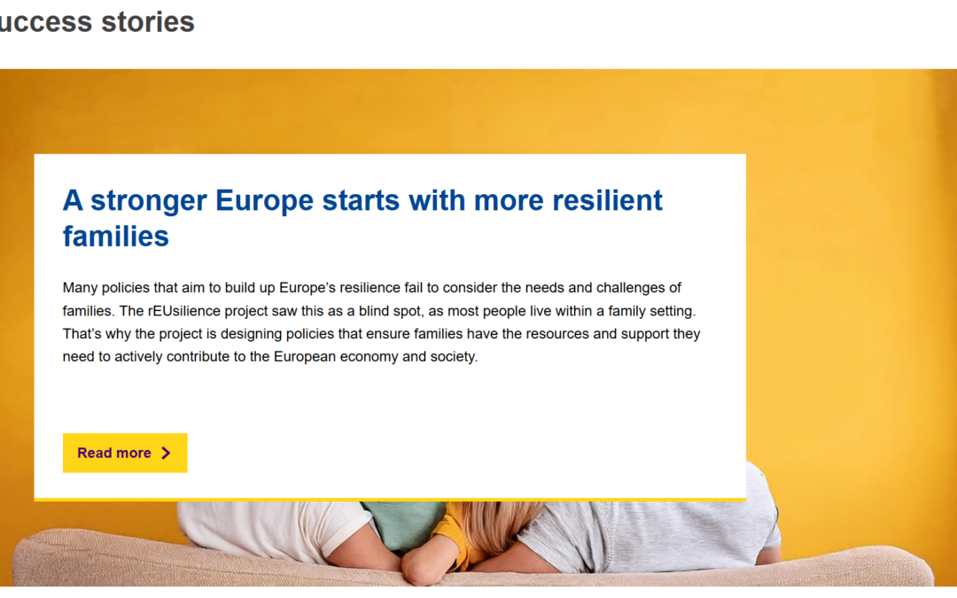 rEUsilience project recognised by European Commission as a Success Story