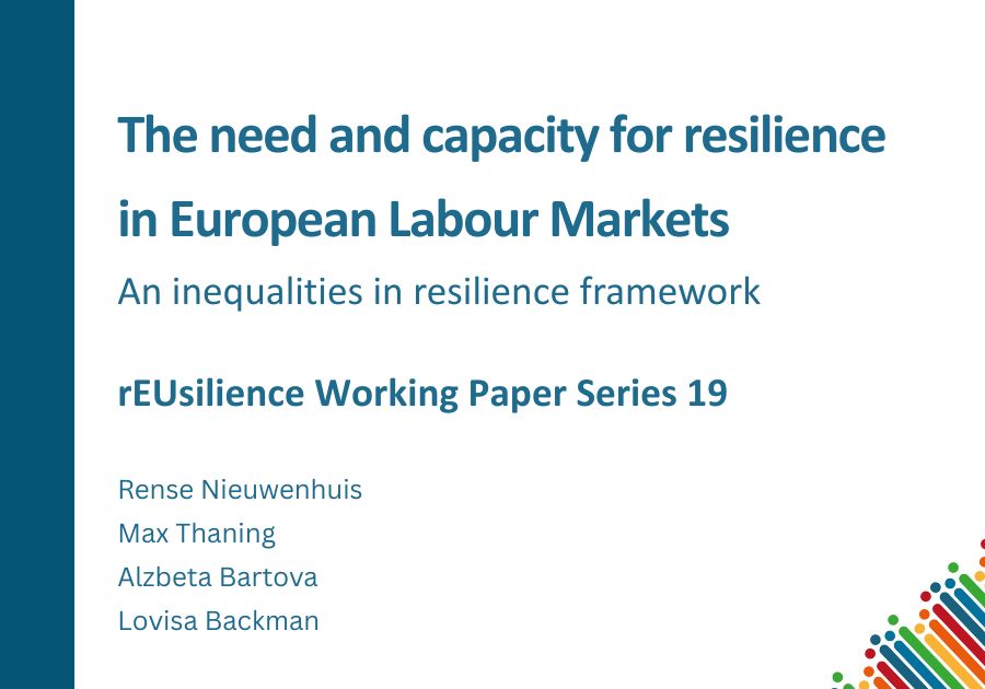 New Working Paper “the need and capacity for resilience in European labour markets. An inequalities in resilience framework”