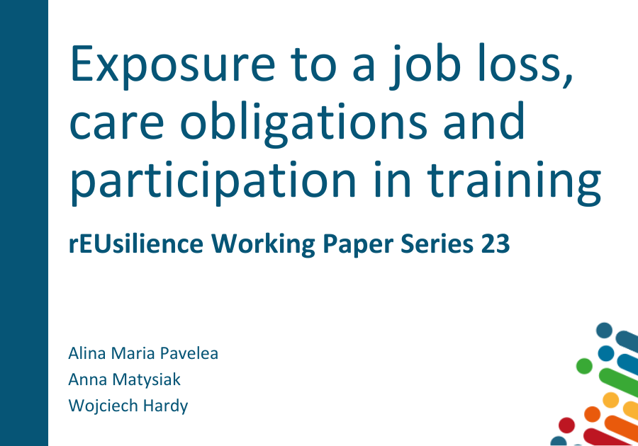 New working paper “Exposure to a job loss, care obligations and participation in training”